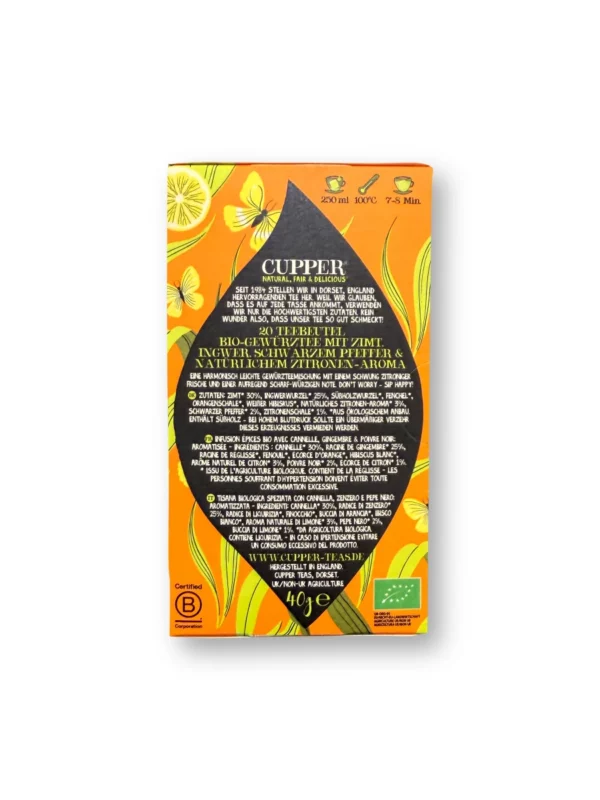Be Happy" spiced tea with lemon, cinnamon, ginger, black pepper (20 bags), 40 g Be Happy" spiced tea with lemon, cinnamon, ginger, black pepper (20 bags), 40 g