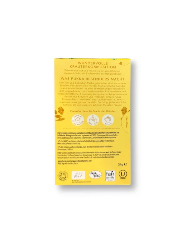 Lemon & ginger herbal tea with a hint of manuka honey (20 bags), 34 g