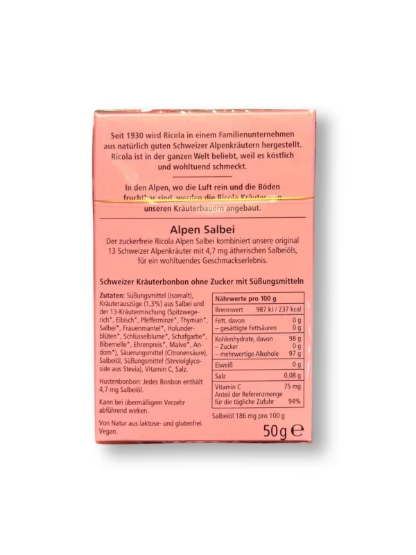Candy, Alpine sage, sugar-free, in a pocket box, 50 g