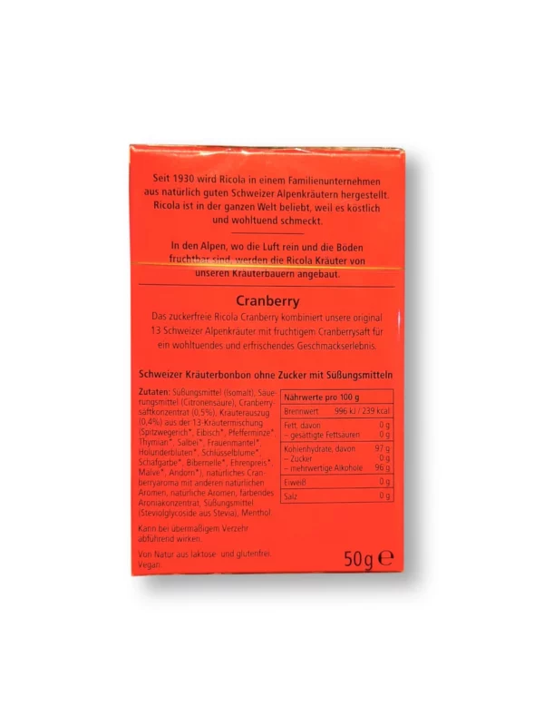 Bonbon, Cranberry, zuckerfrei, in der Taschenbox, 50 g