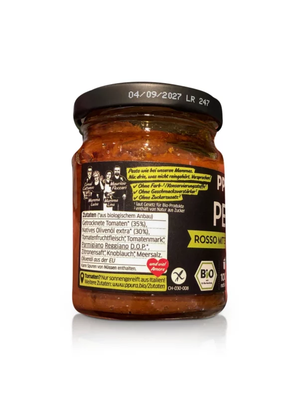 Pesto, Rosso with 35 % sun-dried tomatoes, 120 g