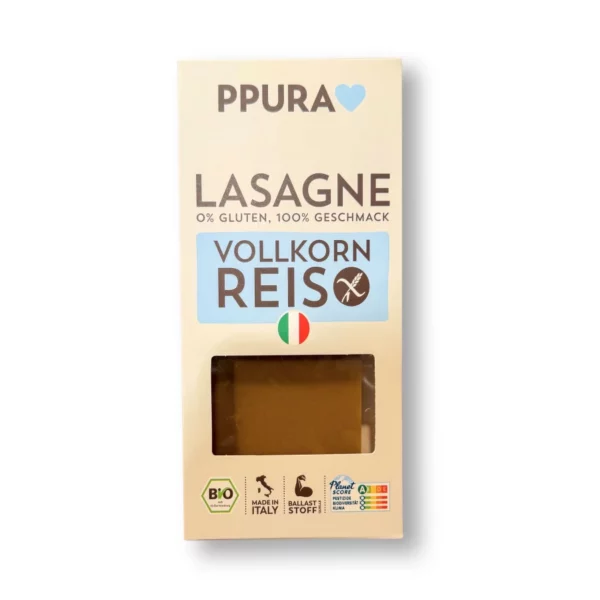 Nudeln, Lasagne aus Vollkornreis, glutenfrei, 250 g