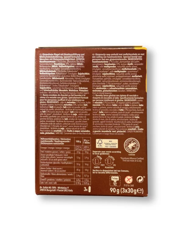 Chocolate bar, "Melto" Chocolat au Lait, gluten-free (3 pieces), 90 g