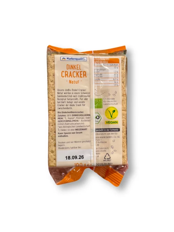 Cracker, natural spelt, 100 g