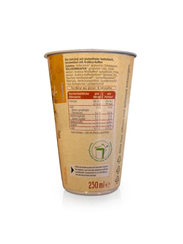Kaffee, Hafer Cappuccino, 230 ml Kaffee, Hafer Cappuccino, 230 ml