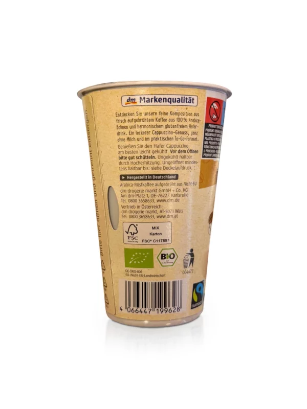 Kaffee, Hafer Cappuccino, 230 ml Kaffee, Hafer Cappuccino, 230 ml