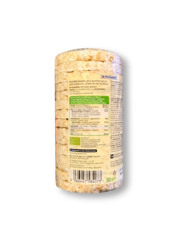 Rice cakes, salted sesame, 100 g