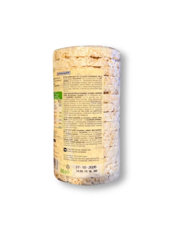 Rice cakes, salted sesame, 100 g