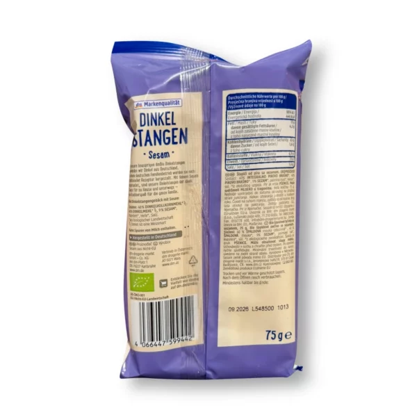 Dinkel Stangen Sesam, 75 g