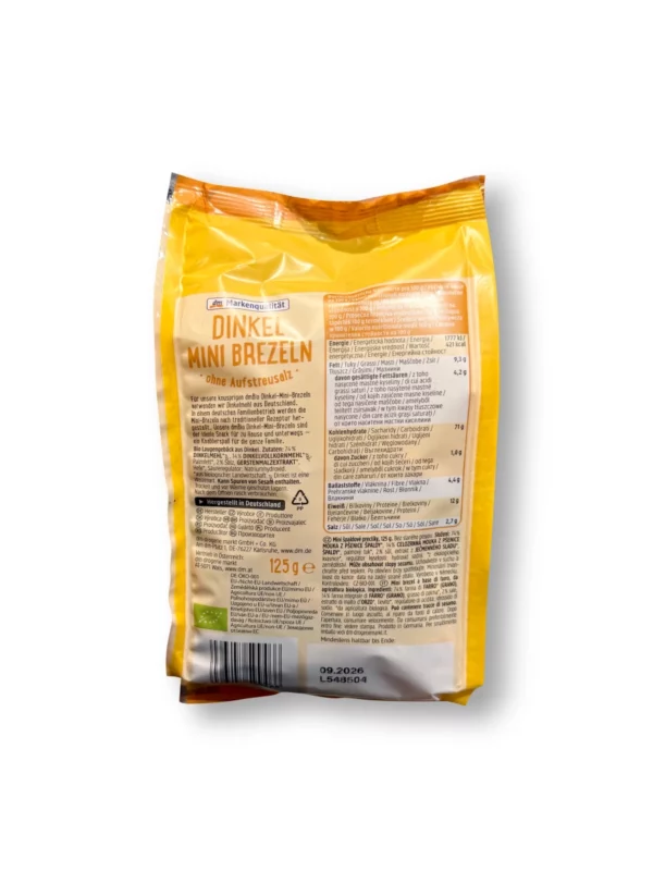 Brezeln, Dinkel ohne Aufstreusalz, mini, 125 g