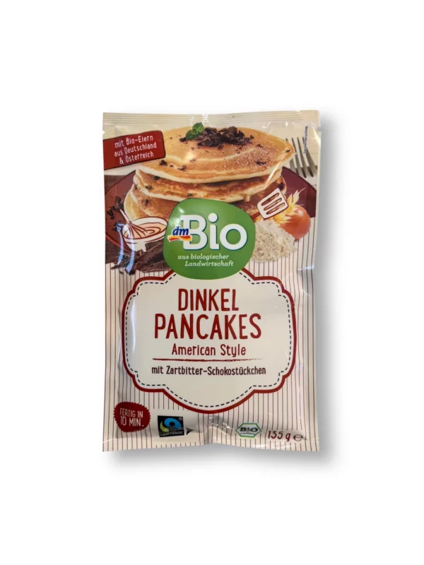 Baking mix spelt pancakes with dark chocolate chips, American style, 135 g Baking mix spelt pancakes with dark chocolate chips, American style, 135 g
