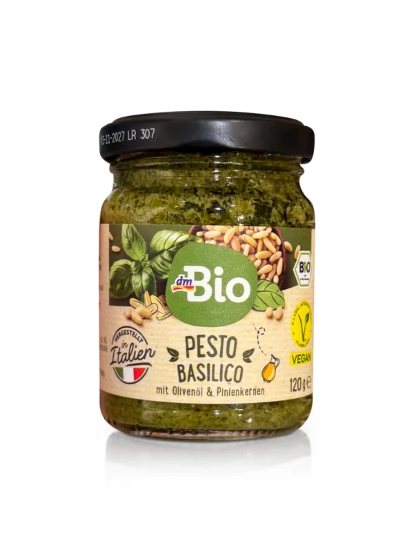 Pesto, basilico with olive oil & pine nuts, vegan, 120 g Pesto, basilico with olive oil & pine nuts, vegan, 120 g