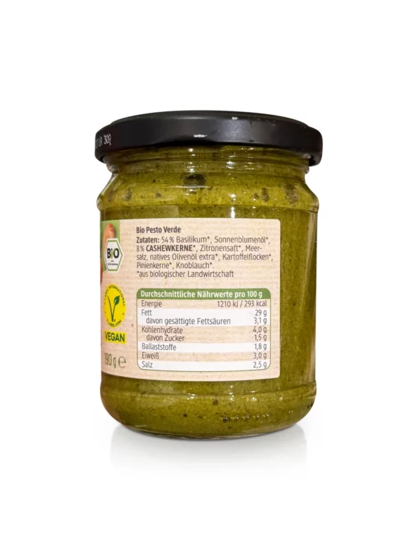 Pesto, Verde with basil & cashews, vegan, 190 g Pesto, Verde with basil & cashews, vegan, 190 g