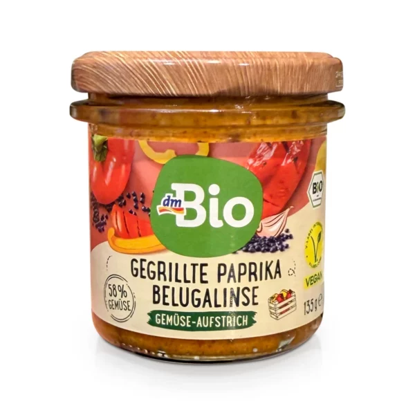 Gemüseaufstrich, Gegrillte Paprika Belugalinse, 135 g Gemüseaufstrich, Gegrillte Paprika Belugalinse, 135 g