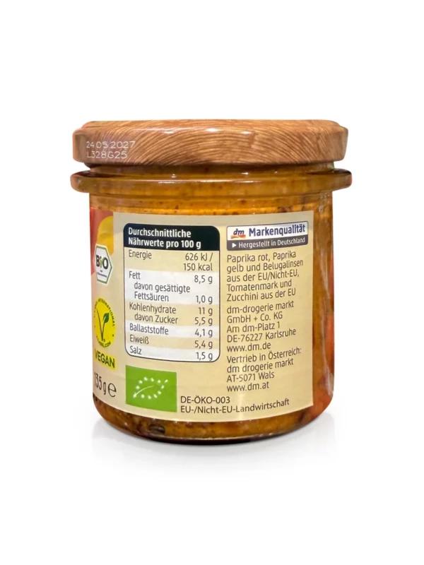Gemüseaufstrich, Gegrillte Paprika Belugalinse, 135 g