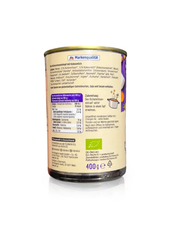 Stew, chickpeas with coconut milk, 400 g Stew, chickpeas with coconut milk, 400 g