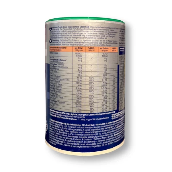 Proteinpulver, Protein Shake Vegan Schoko Geschmack, 300 g