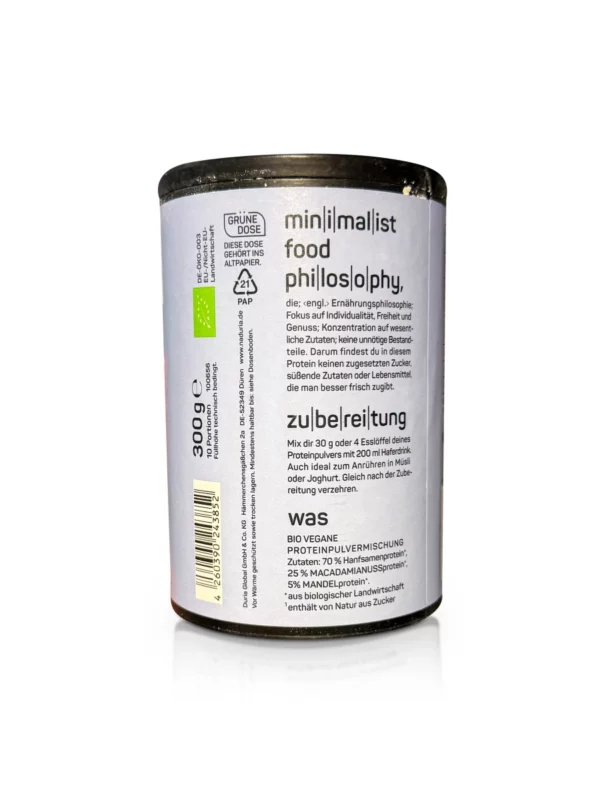 Protein powder hemp, macadamia & almond, unsweetened, vegan, 300 g