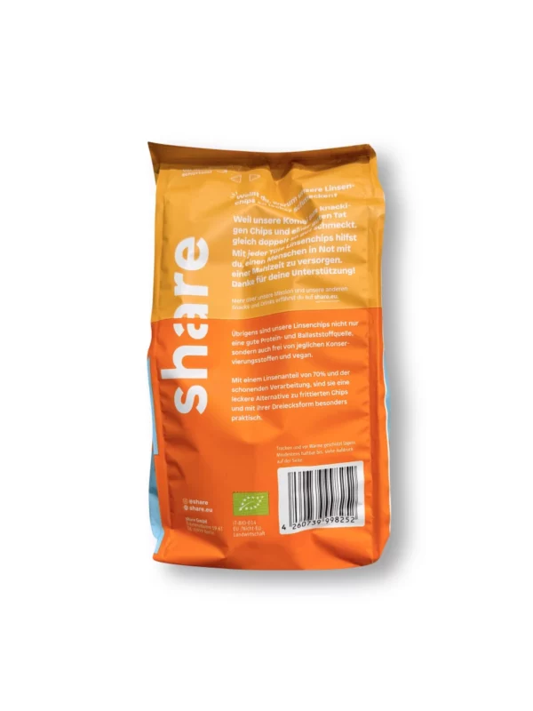 Lentil potato chips, salted with black rice, 80 g