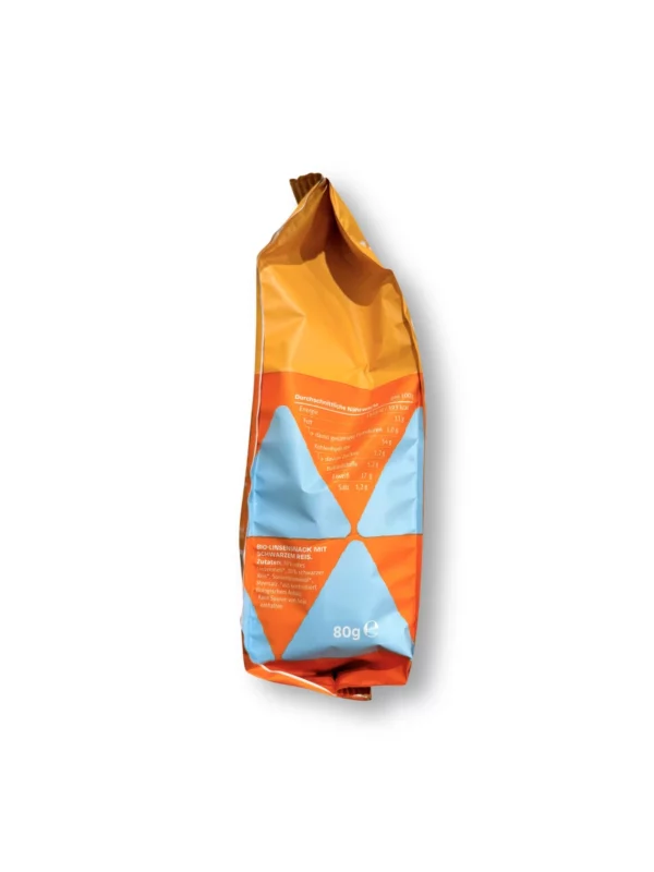Lentil potato chips, salted with black rice, 80 g
