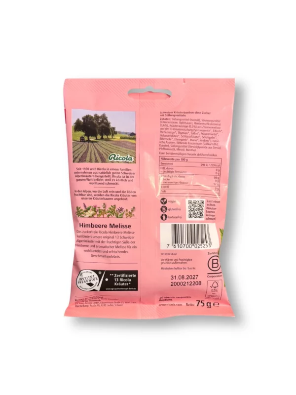 Candy, raspberry lemon balm, 75 g
