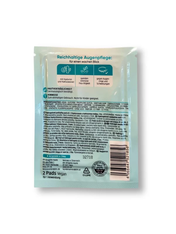 Eye pads hydrogel cactus water (1 pair), 2 pcs.