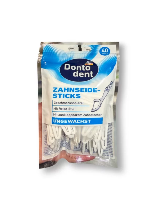 Zahnseidesticks ungewachst mit Etui, 40 St