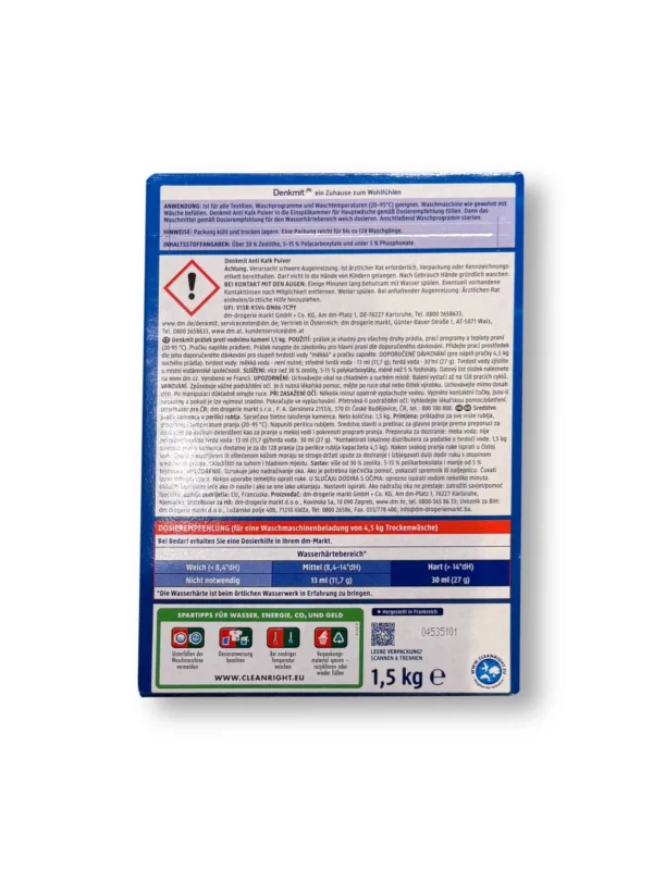 Anti-limescale powder for washing machines 128 WL, 1.5 kg Anti-limescale powder for washing machines 128 WL, 1.5 kg