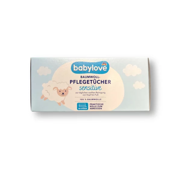 Care wipes cotton sensitive, 50 pcs