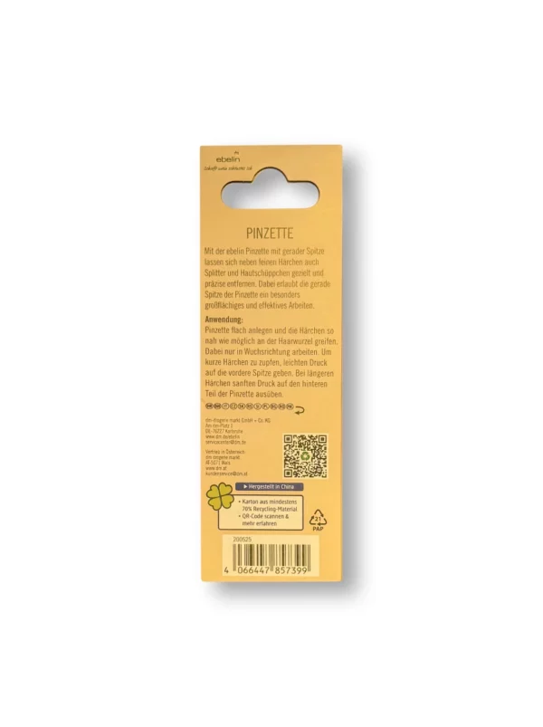 Tweezers with straight tip, 1 pc