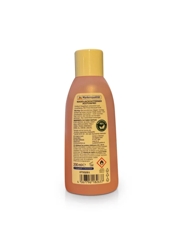 Nail polish remover rose acetone-free, 200 ml
