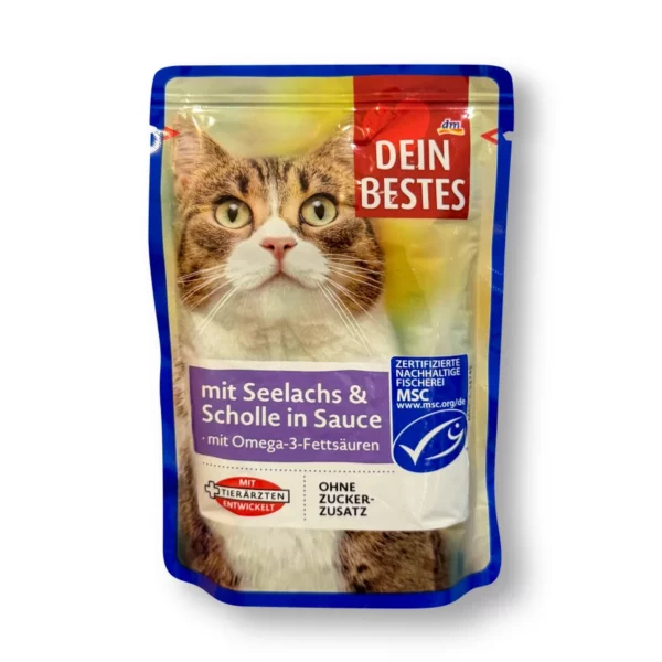 Wet cat food with pollock & plaice in sauce, MSC-certified, 100 g