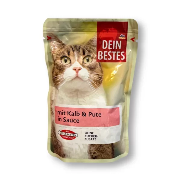 Wet cat food with veal & turkey in sauce, 100 g