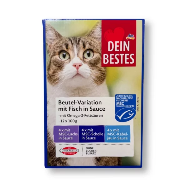 Wet cat food with fish, MSC-certified, multipack (12x100 g), 1,200 g
