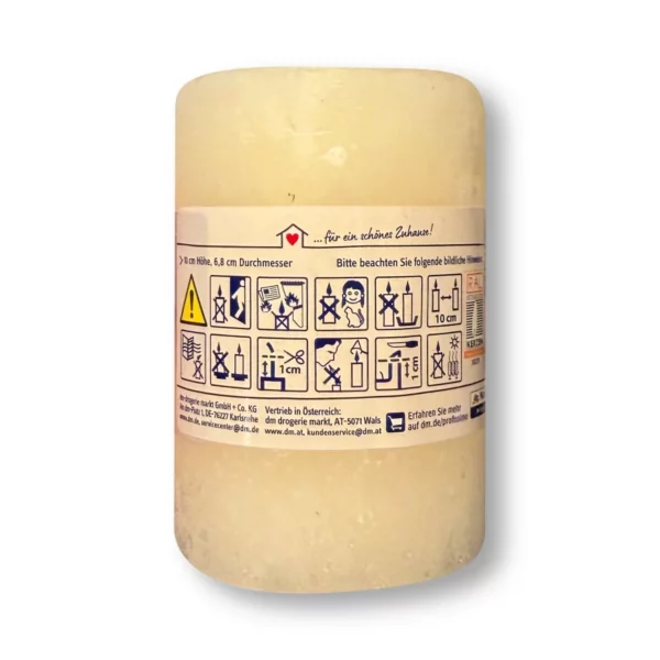 Candle rustic 100/68 ivory, 1 pc