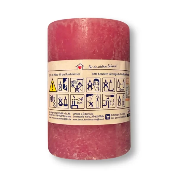 Candle rustic 100/68 berry, 1 pc