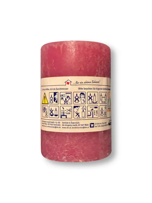 Candle rustic 100/68 berry, 1 pc Candle rustic 100/68 berry, 1 pc