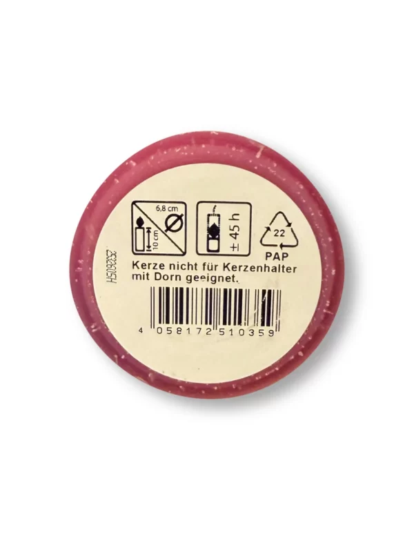 Candle rustic 100/68 berry, 1 pc Candle rustic 100/68 berry, 1 pc