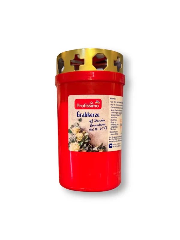 Grave candle with lid red, 1 pc Grave candle with lid red, 1 pc