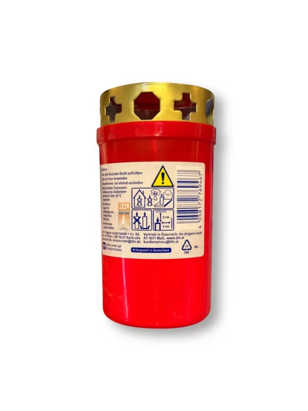 Grave candle with lid red, 1 pc Grave candle with lid red, 1 pc