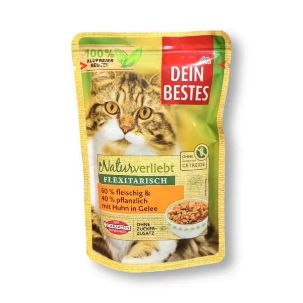 Wet cat food with chicken & vegetables, Naturverliebt Flexitarian, 100 g