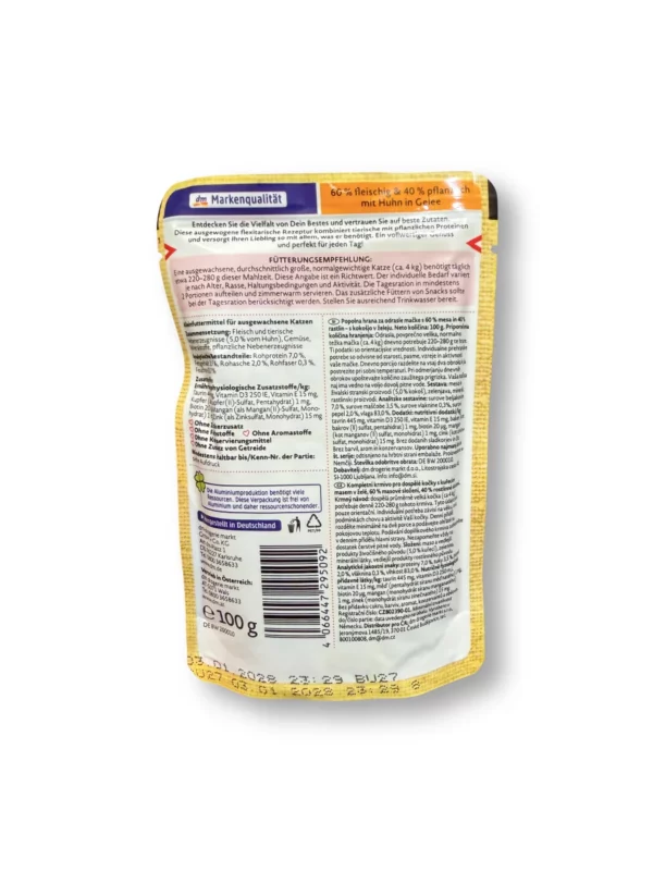 Wet cat food with chicken & vegetables, Naturverliebt Flexitarian, 100 g Wet cat food with chicken & vegetables, Naturverliebt Flexitarian, 100 g