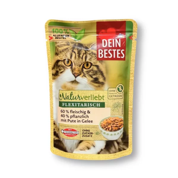 Wet cat food with turkey & vegetables, Naturverliebt Flexitarian, 100 g