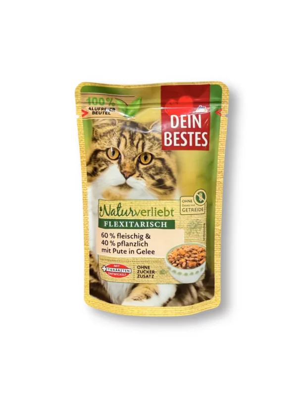 Wet cat food with turkey & vegetables, Naturverliebt Flexitarian, 100 g Wet cat food with turkey & vegetables, Naturverliebt Flexitarian, 100 g