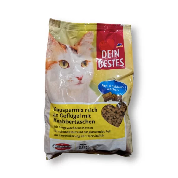 Dry cat food crunchy mix rich in poultry with kibble pockets, 1,000 g Dry cat food crunchy mix rich in poultry with kibble pockets, 1,000 g