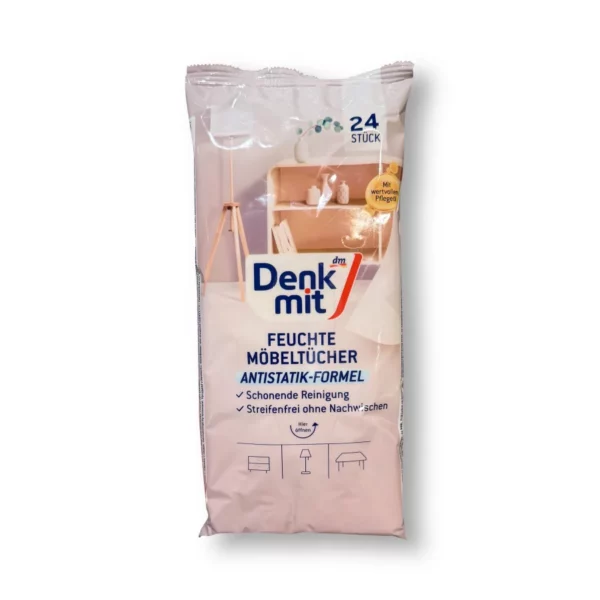 Moist cleaning cloths for furniture, 24 pcs