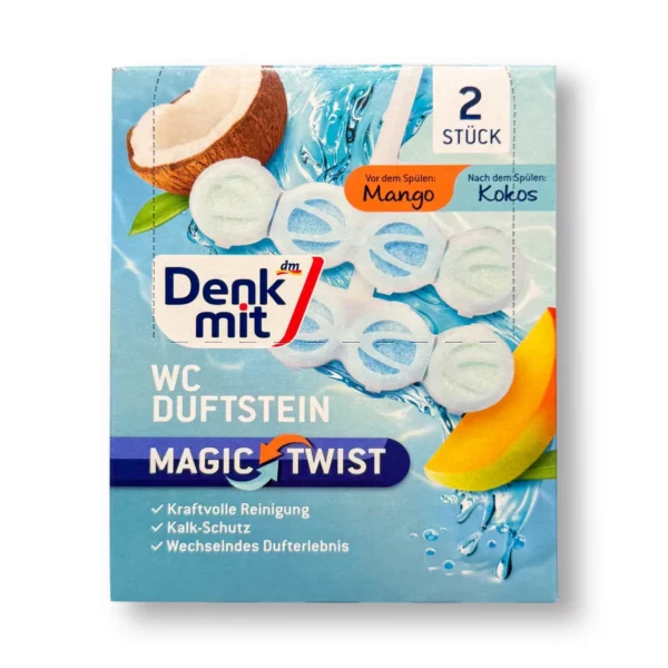 WC fragrance stone Magic Twist Mango & Coconut, 2 pcs.