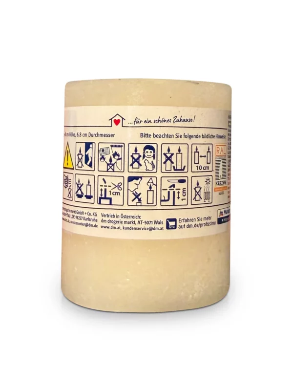 Candle rustic 80/68 ivory, 1 pc Candle rustic 80/68 ivory, 1 pc