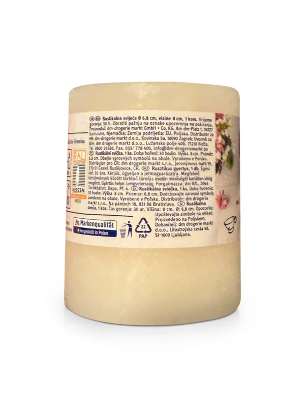 Candle rustic 80/68 ivory, 1 pc Candle rustic 80/68 ivory, 1 pc
