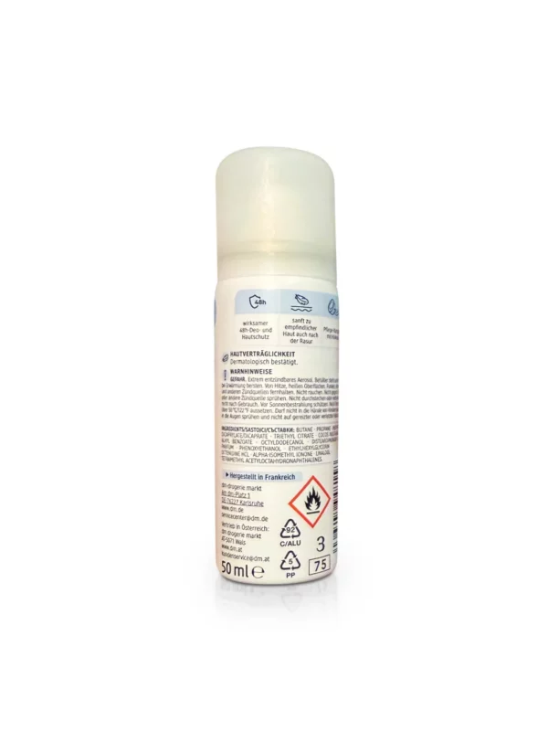 Sensitive deodorant spray, travel size, 50 ml